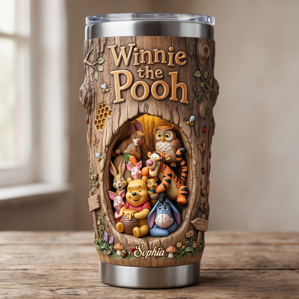 Personalized Winnie the Pooh Tumbler Custom Name Gift for Fans Tumbler GradoCreations