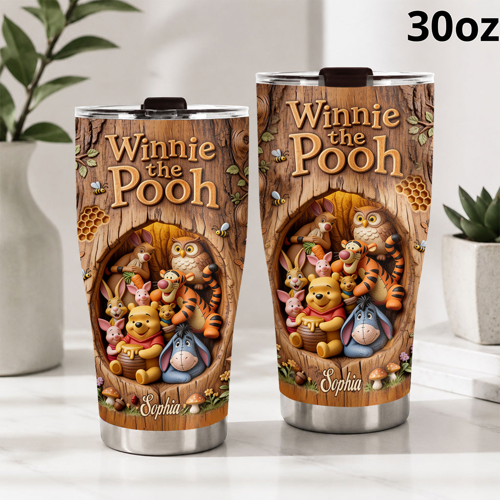 Personalized Winnie the Pooh Yellow Bear Tumbler Gift for Kids Tumbler GradoCreations