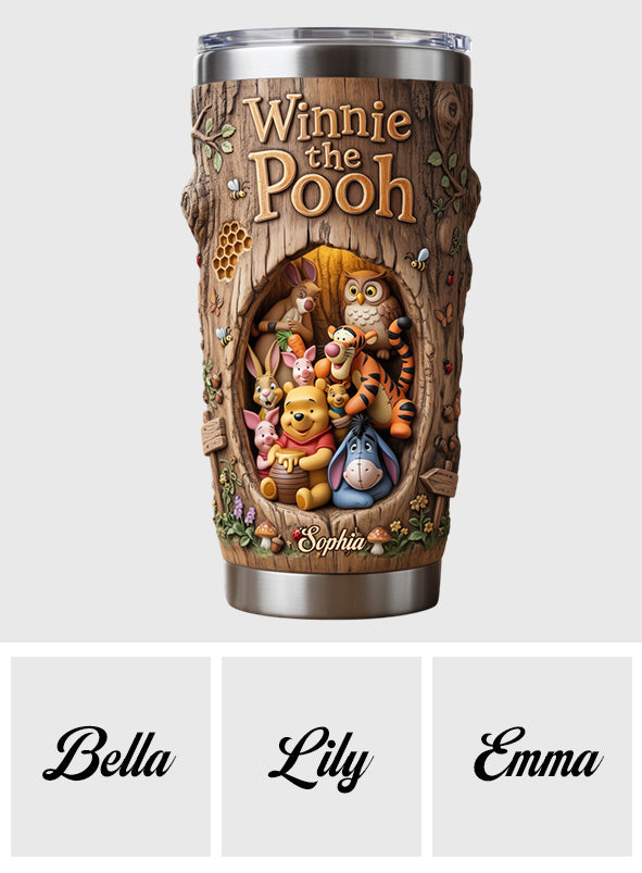 Personalized Winnie the Pooh Yellow Bear Tumbler Gift for Kids Tumbler GradoCreations