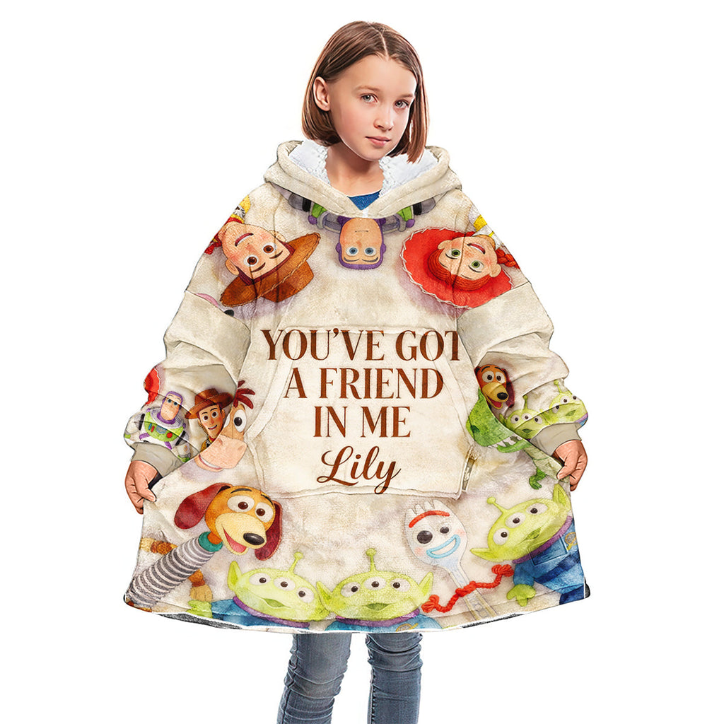 Personalized Kids Blanket Hoodie Toy Story Theme Gift for Children Blanket Hoodie GradoCreations