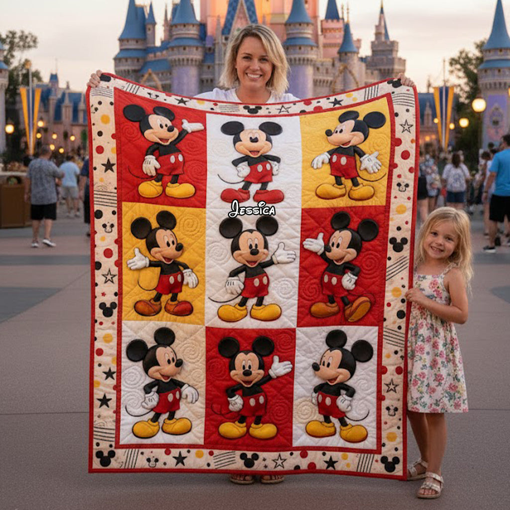 Personalized Mickey Mouse Blanket Custom Name Gift for Kids Blanket GradoCreations