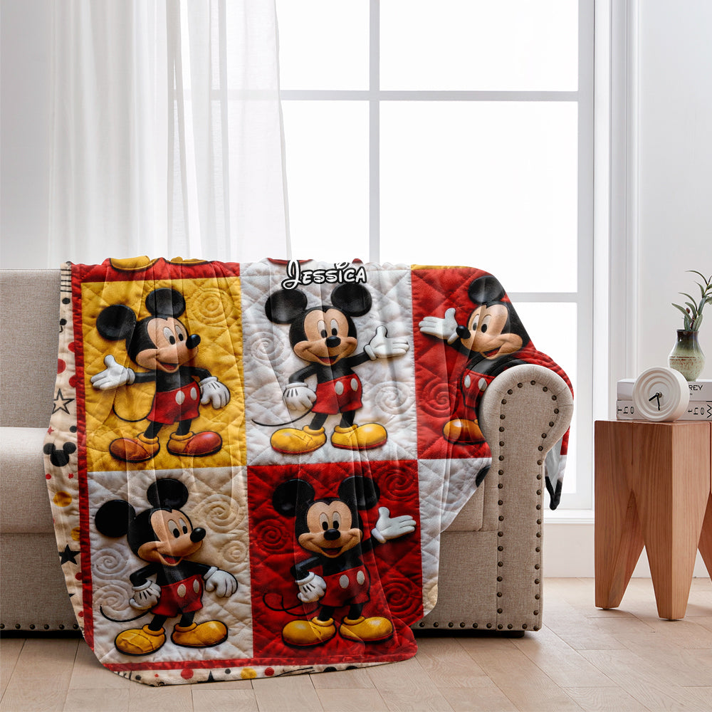 Personalized Mickey Mouse Blanket Custom Name Gift for Kids Blanket GradoCreations