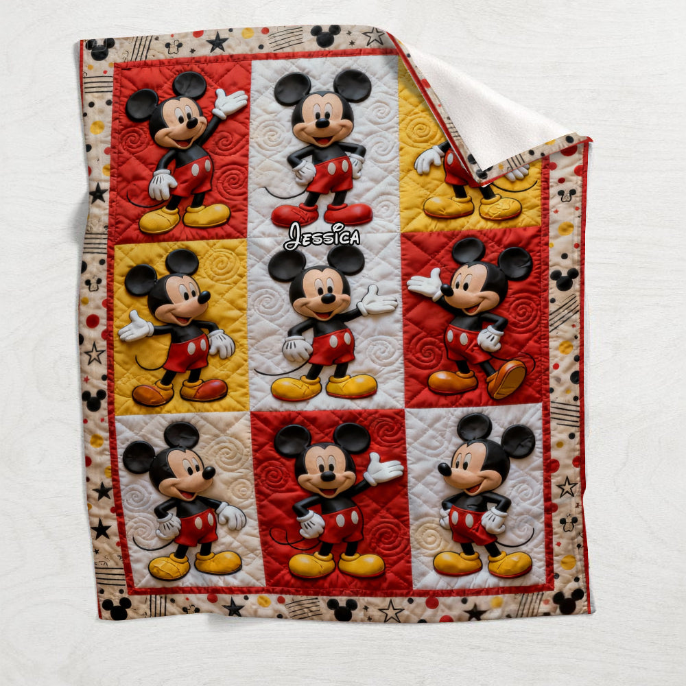 Personalized Mickey Mouse Blanket Custom Name Gift for Kids Blanket GradoCreations