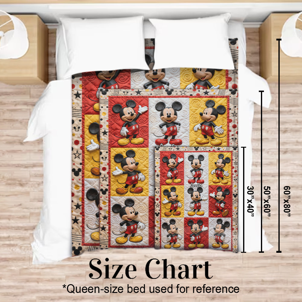 Personalized Mickey Mouse Blanket Custom Name Gift for Kids Blanket GradoCreations