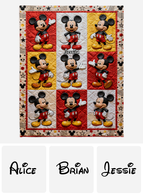 Personalized Mickey Mouse Blanket Custom Name Gift for Kids Blanket GradoCreations