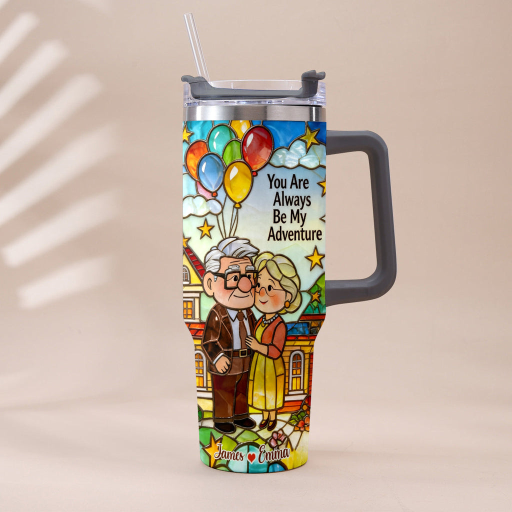 Personalized Couple Tumbler with Plush Charm - Adventure Gift Tumbler With Plush Charm GradoCreations