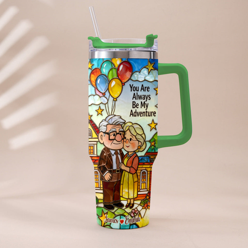 Personalized Couple Tumbler with Plush Charm - Adventure Gift Tumbler With Plush Charm GradoCreations