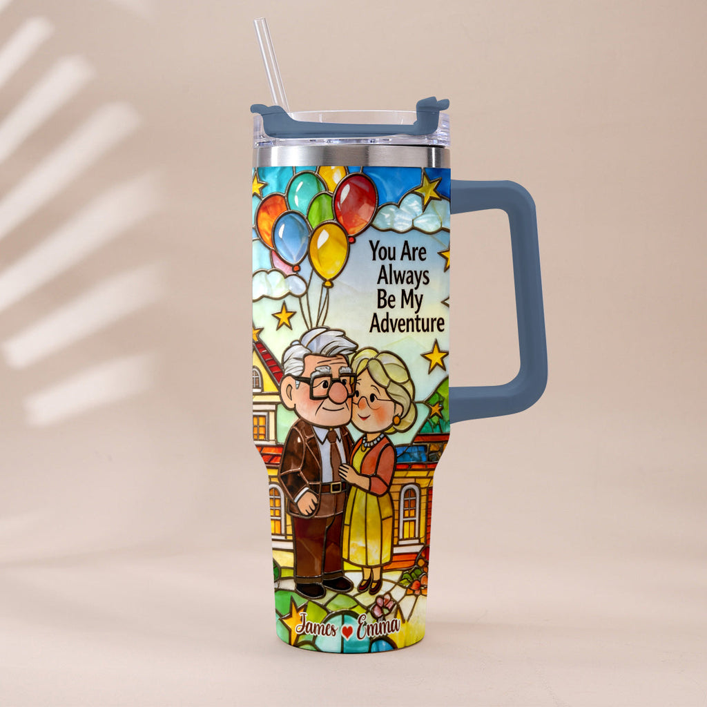 Personalized Couple Tumbler with Plush Charm - Adventure Gift Tumbler With Plush Charm GradoCreations
