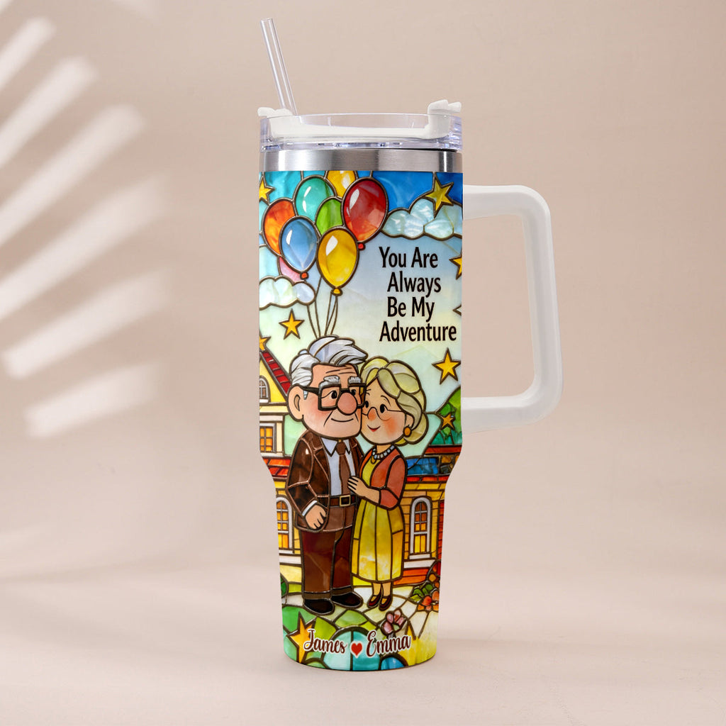 Personalized Couple Tumbler with Plush Charm - Adventure Gift Tumbler With Plush Charm GradoCreations