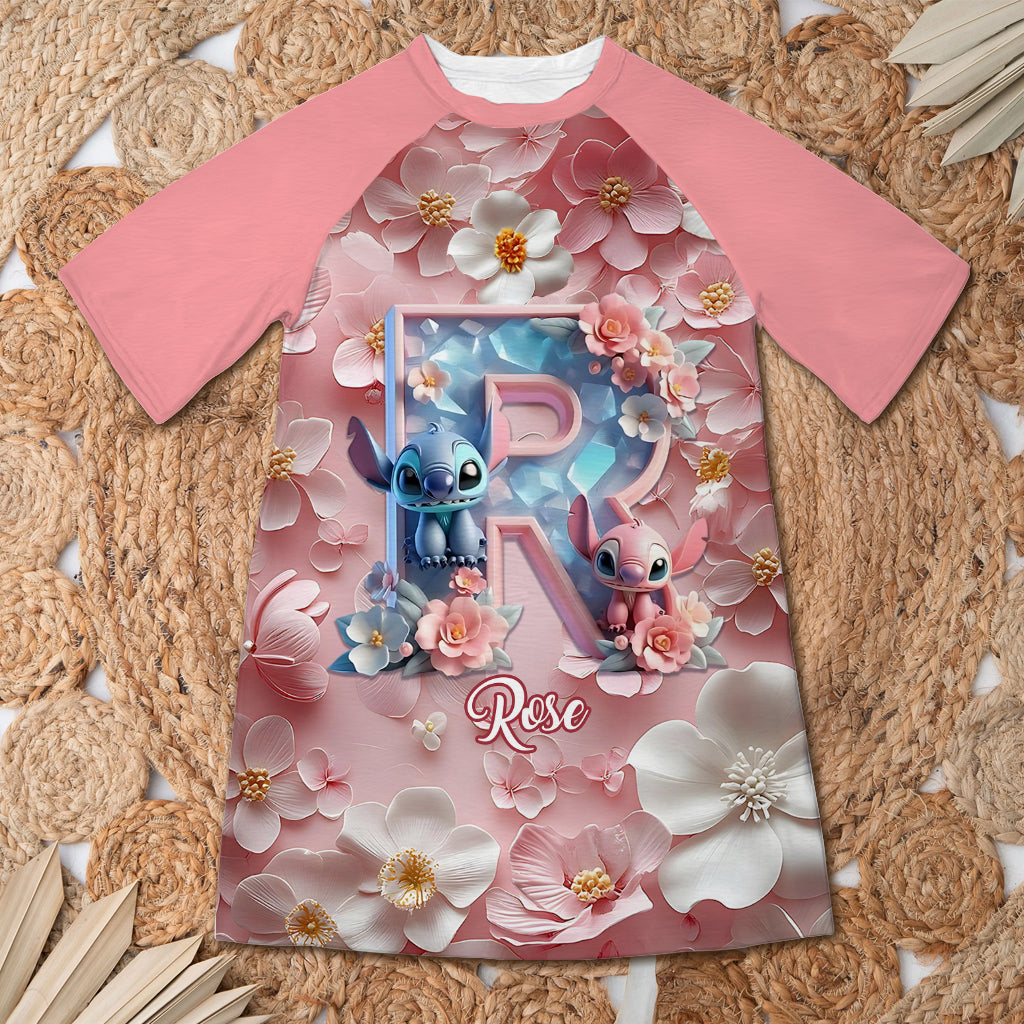 Personalized Ohana Sleep T-shirt Dress Custom Name Gift Sleep T-shirt Dress GradoCreations