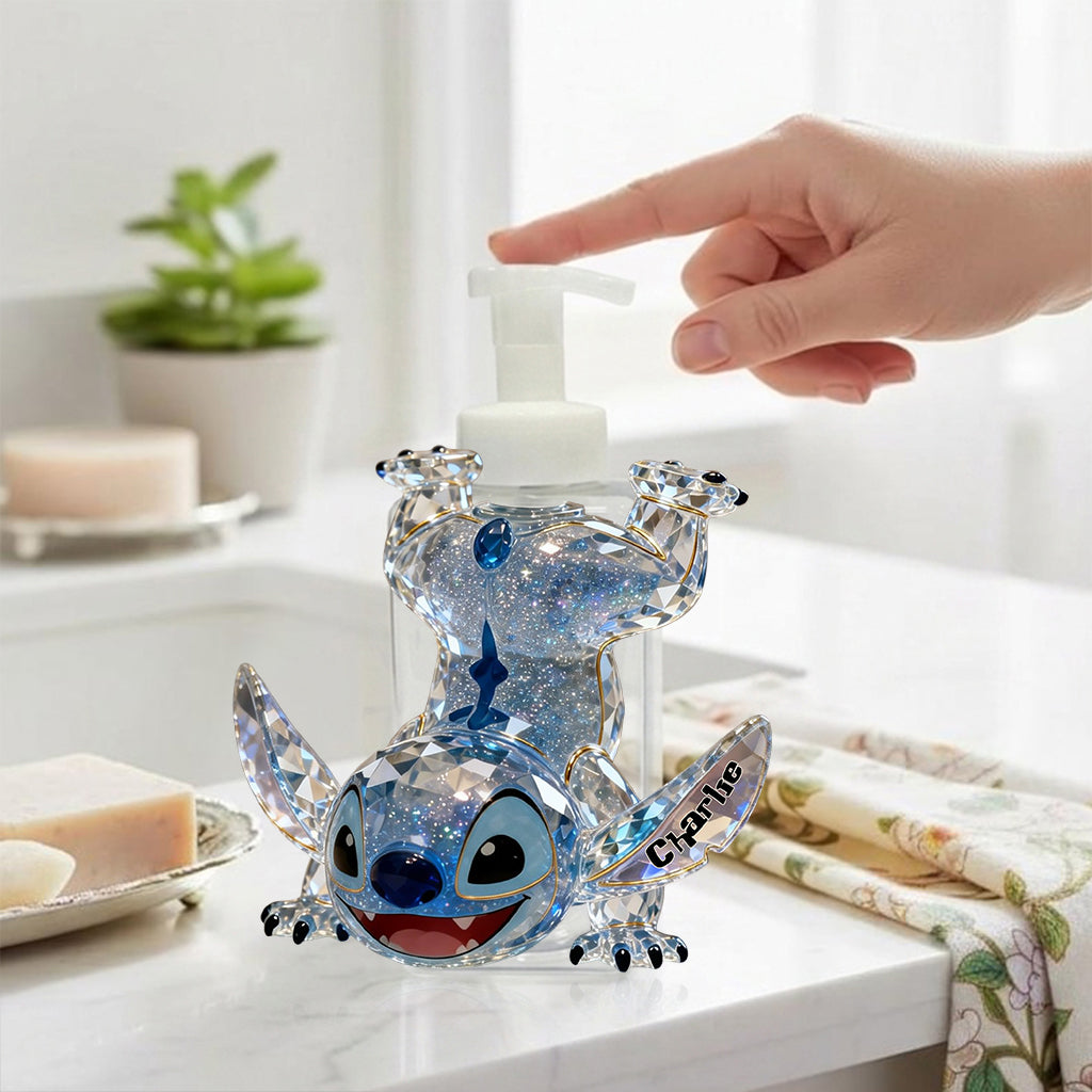 Personalized Cute Blue Alien Soap Dispenser for Kids | Custom Design Pump Dispenser GradoCreations