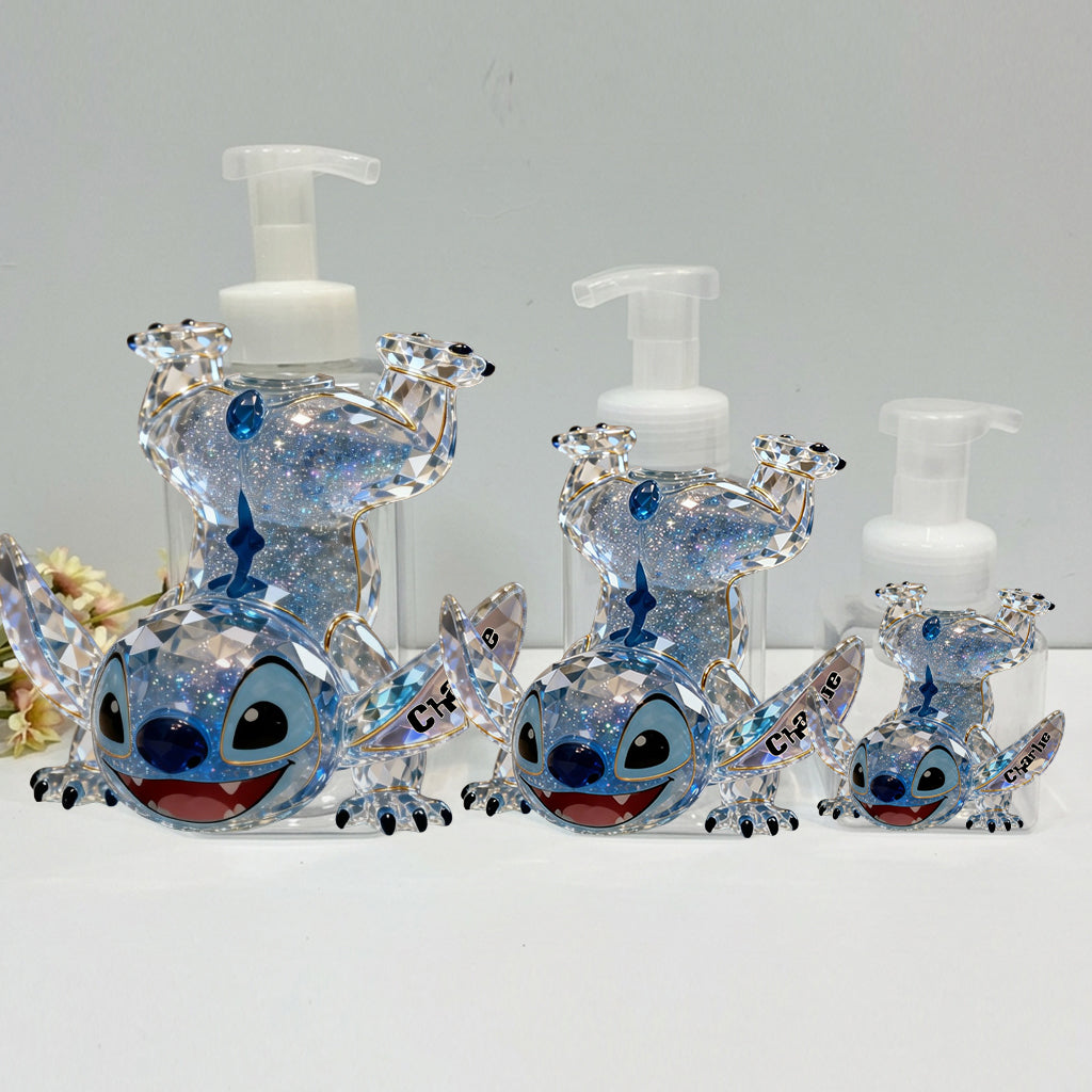 Personalized Cute Blue Alien Soap Dispenser for Kids | Custom Design Pump Dispenser GradoCreations