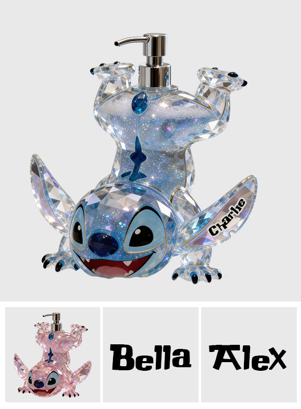 Personalized Cute Blue Alien Soap Dispenser for Kids | Custom Design Pump Dispenser GradoCreations