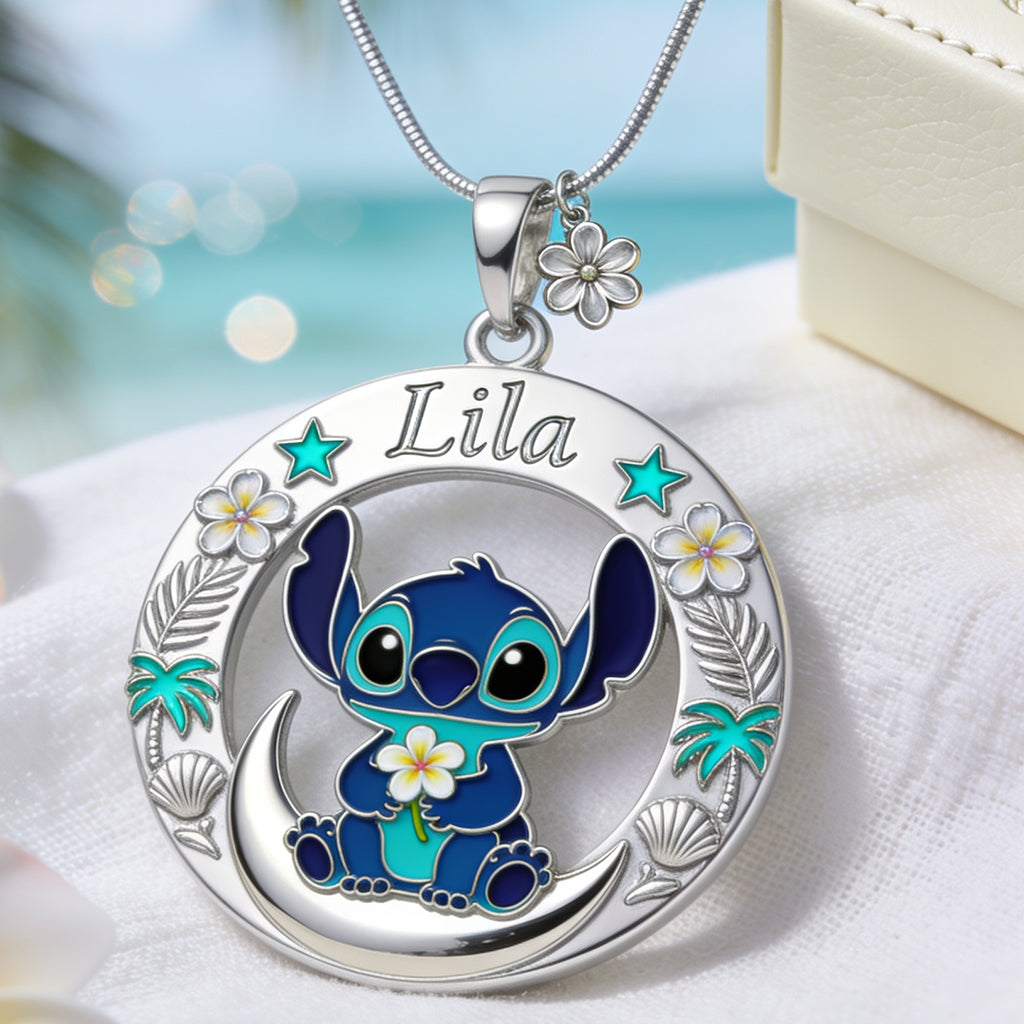 Personalized Custom Ohana Shaped Necklace Gift for Mom Shaped Metal Pendant Necklace GradoCreations