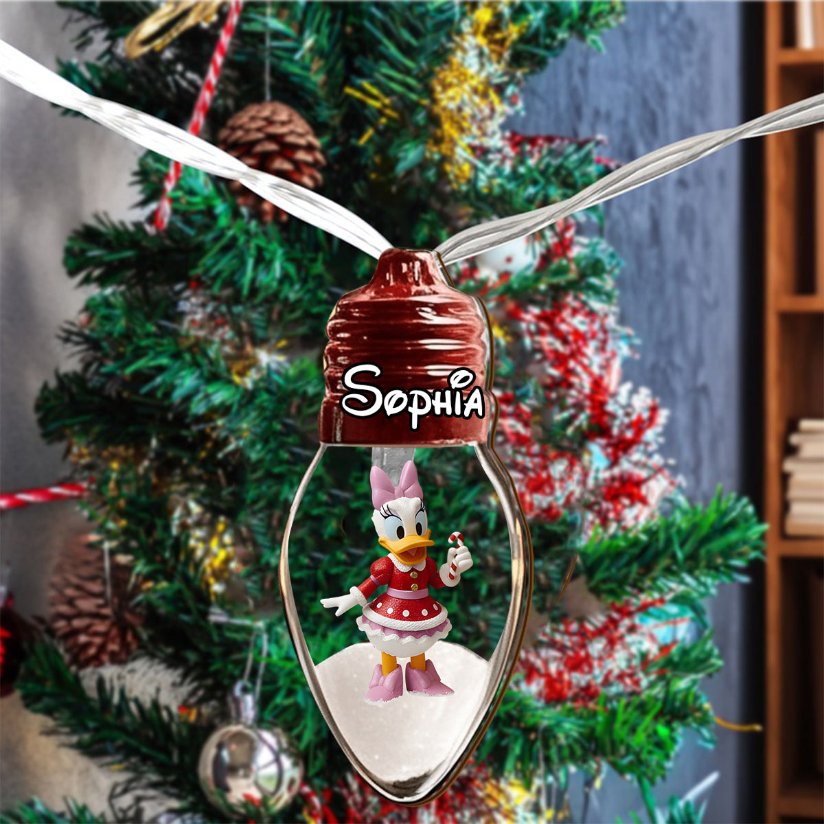 Personalized 10-Bulb Wooden String Lights for Christmas Decor String Lights GradoCreations