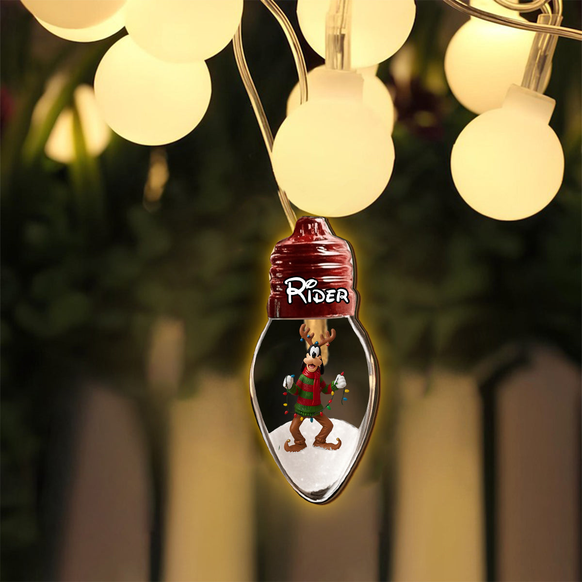 Personalized 10-Bulb Wooden String Lights for Christmas Decor String Lights GradoCreations