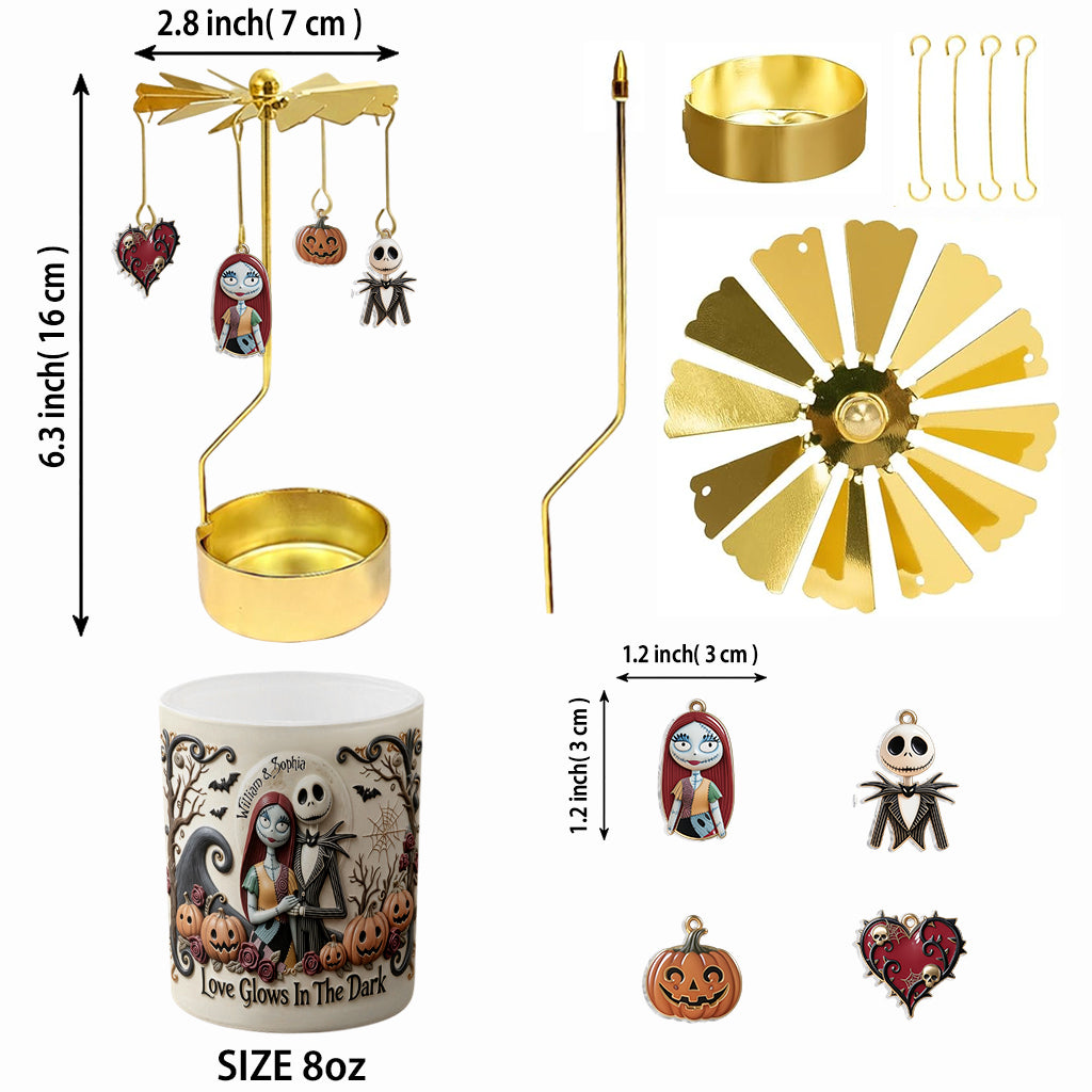 Personalized Spinning Candle Holder with Custom Charms | Unique Gift Spinning Candle Holder GradoCreations