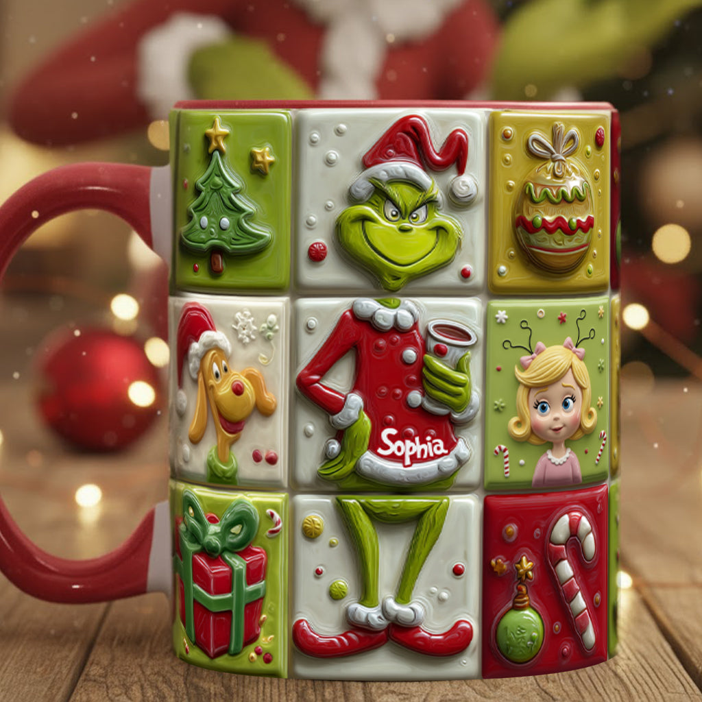 Personalized Festive Accent Mug Custom Name Holiday Gift Accent Mug GradoCreations