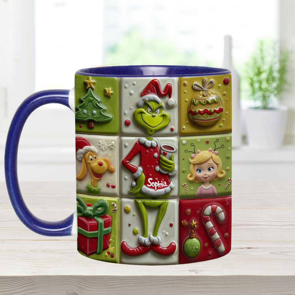 Personalized Festive Accent Mug Custom Name Holiday Gift Accent Mug GradoCreations