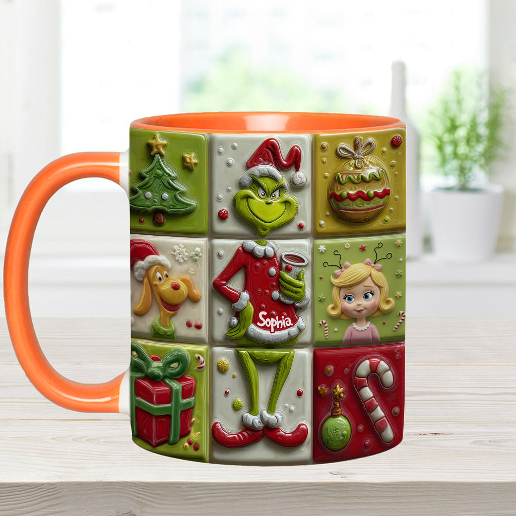 Personalized Festive Accent Mug Custom Name Holiday Gift Accent Mug GradoCreations
