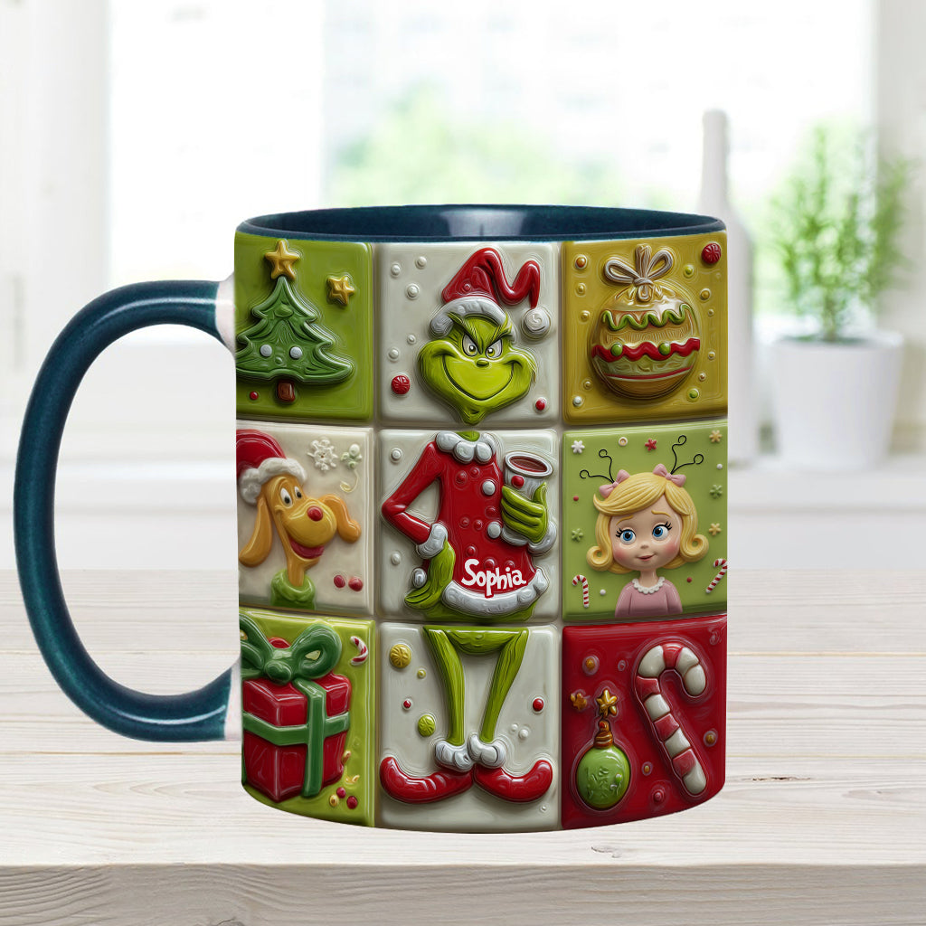 Personalized Festive Accent Mug Custom Name Holiday Gift Accent Mug GradoCreations
