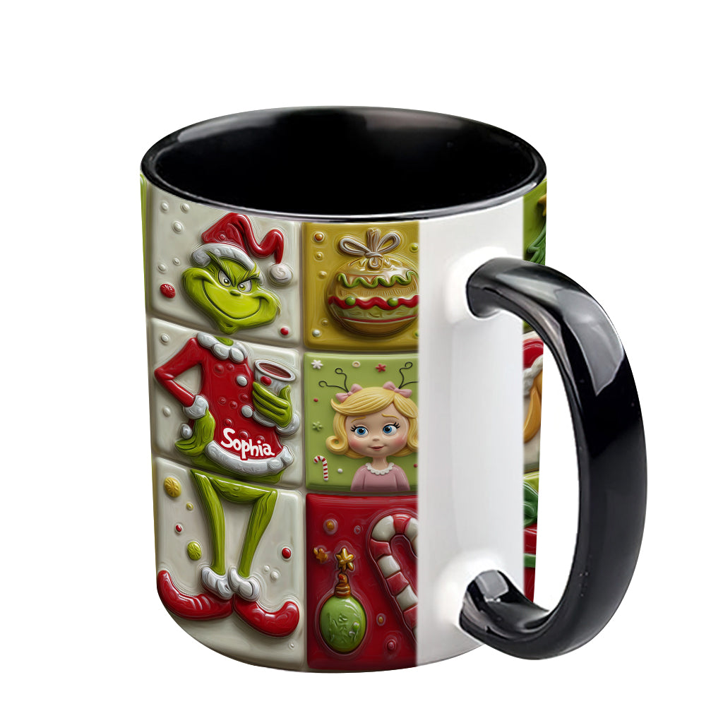 Personalized Festive Accent Mug Custom Name Holiday Gift Accent Mug GradoCreations