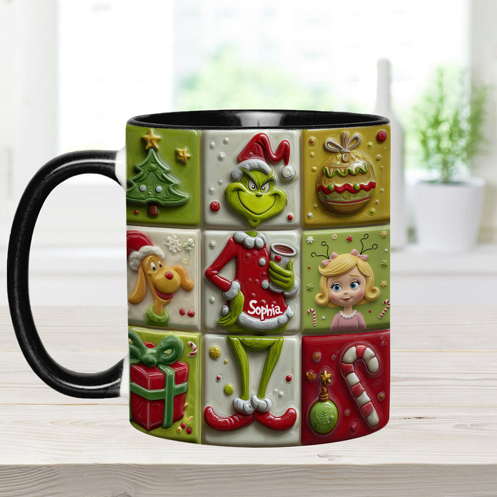 Personalized Festive Accent Mug Custom Name Holiday Gift Accent Mug GradoCreations