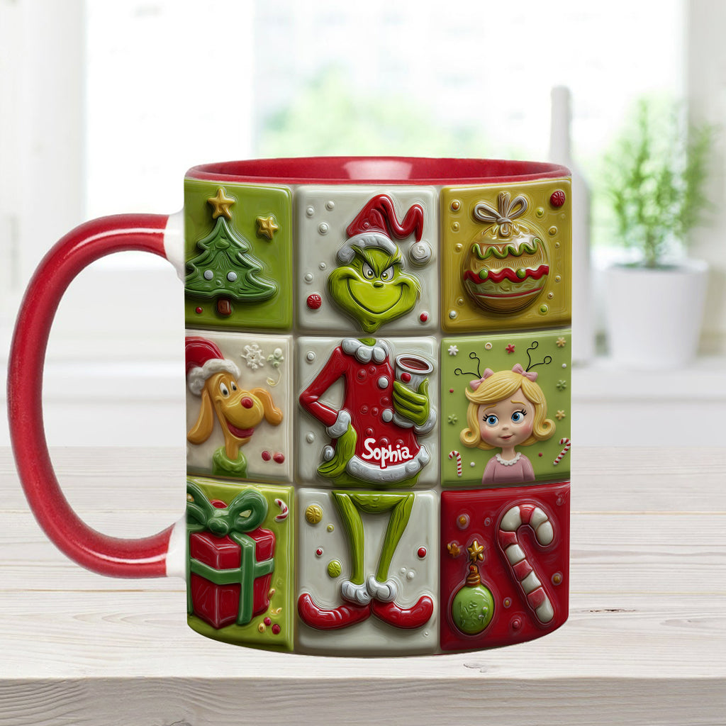 Personalized Festive Accent Mug Custom Name Holiday Gift Accent Mug GradoCreations