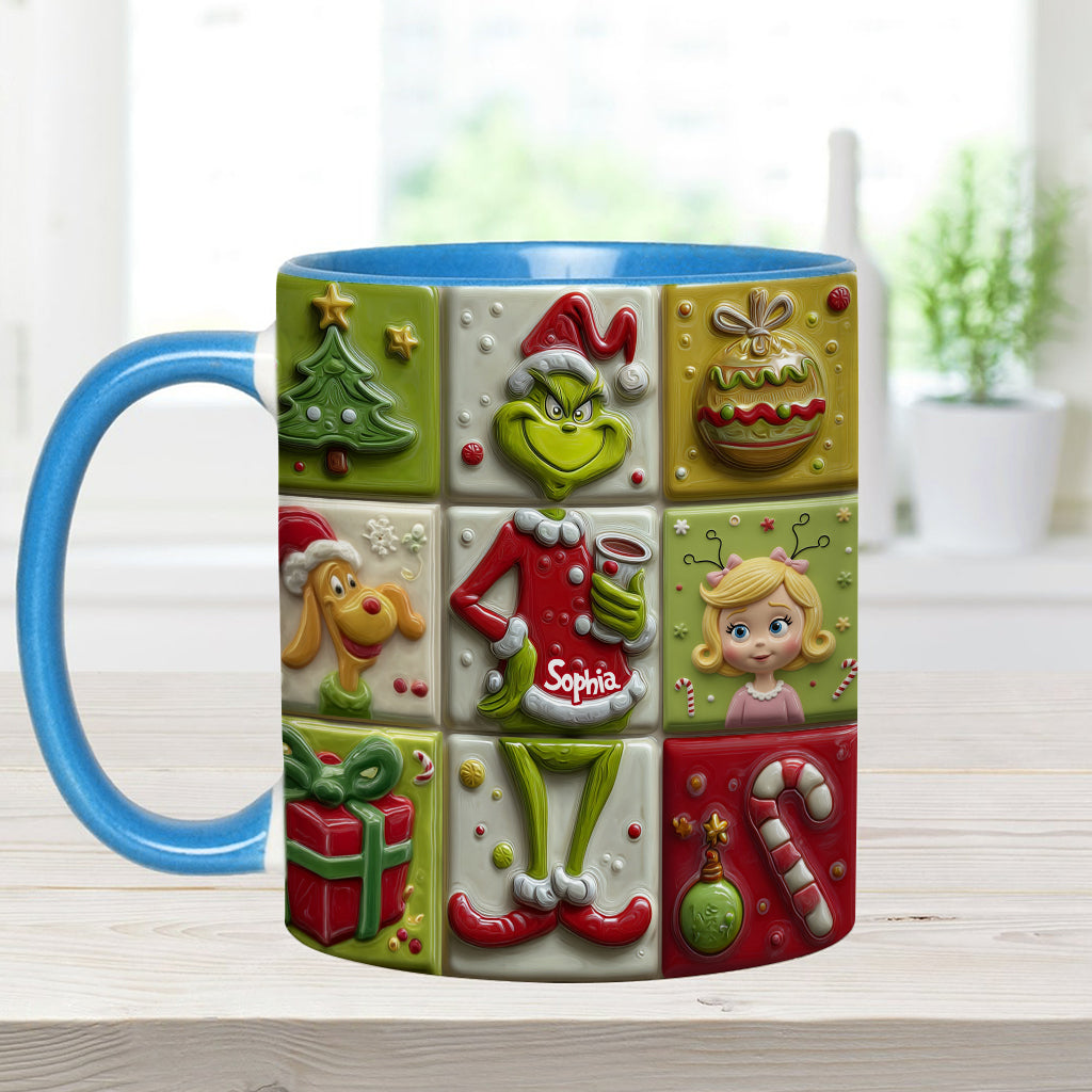 Personalized Festive Accent Mug Custom Name Holiday Gift Accent Mug GradoCreations