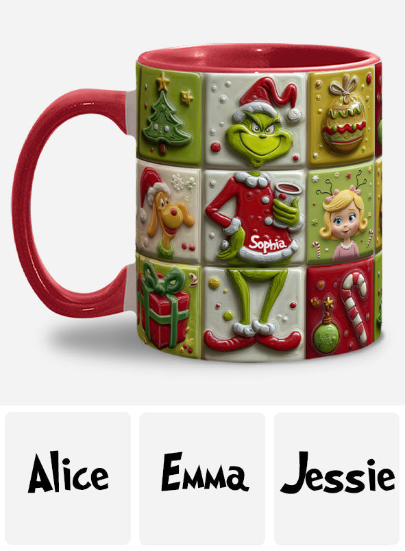 Personalized Festive Accent Mug Custom Name Holiday Gift Accent Mug GradoCreations