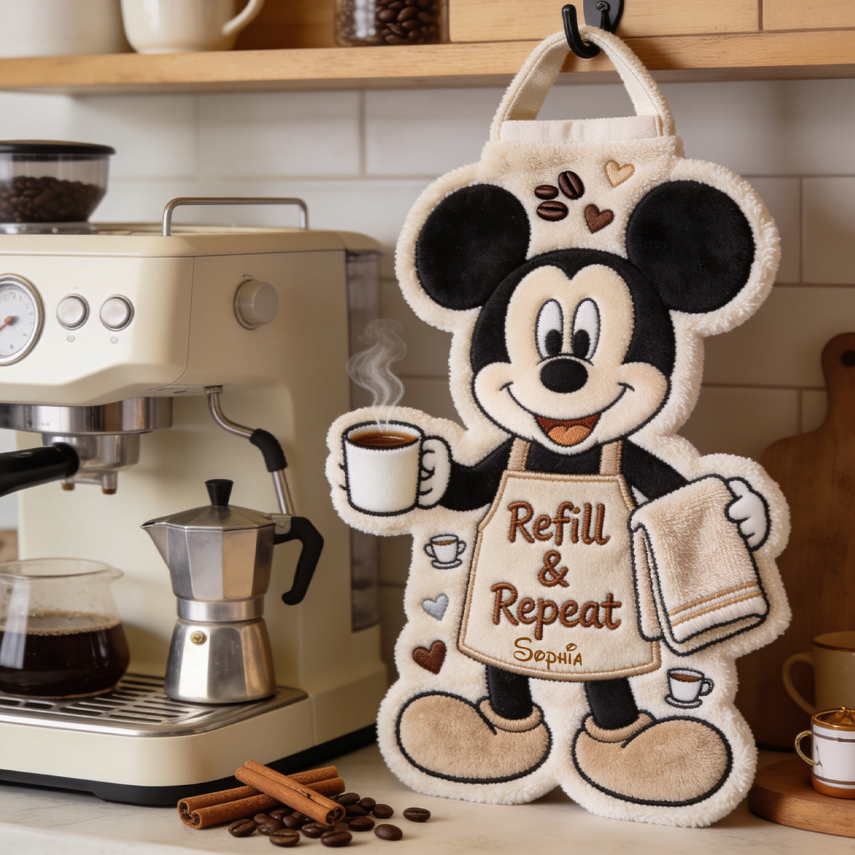 Personalized Mickey Mouse Hand Towel Custom Name Kitchen Gift Hand Towel GradoCreations