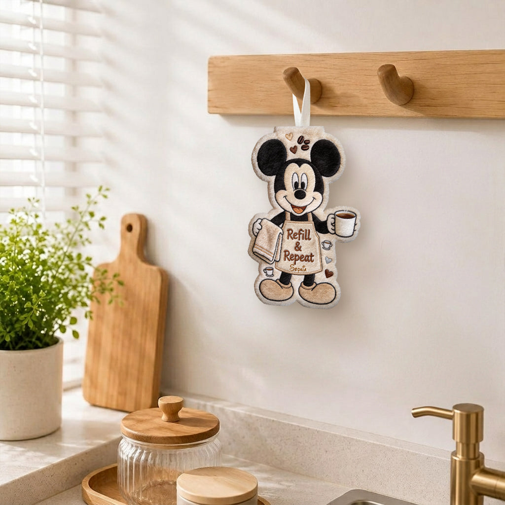 Personalized Mickey Mouse Hand Towel Custom Name Kitchen Gift Hand Towel GradoCreations
