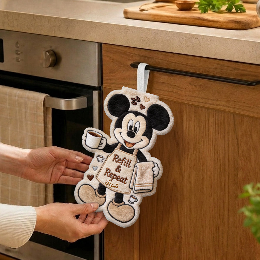 Personalized Mickey Mouse Hand Towel Custom Name Kitchen Gift Hand Towel GradoCreations
