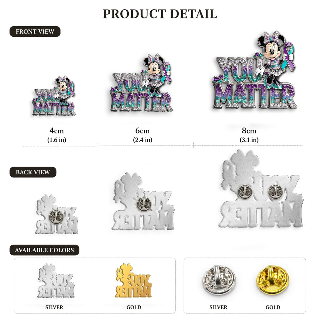 Personalized 3D Embossed Enamel Pin Unique You Matter Accessory 3D Embossed Enamel Pin GradoCreations