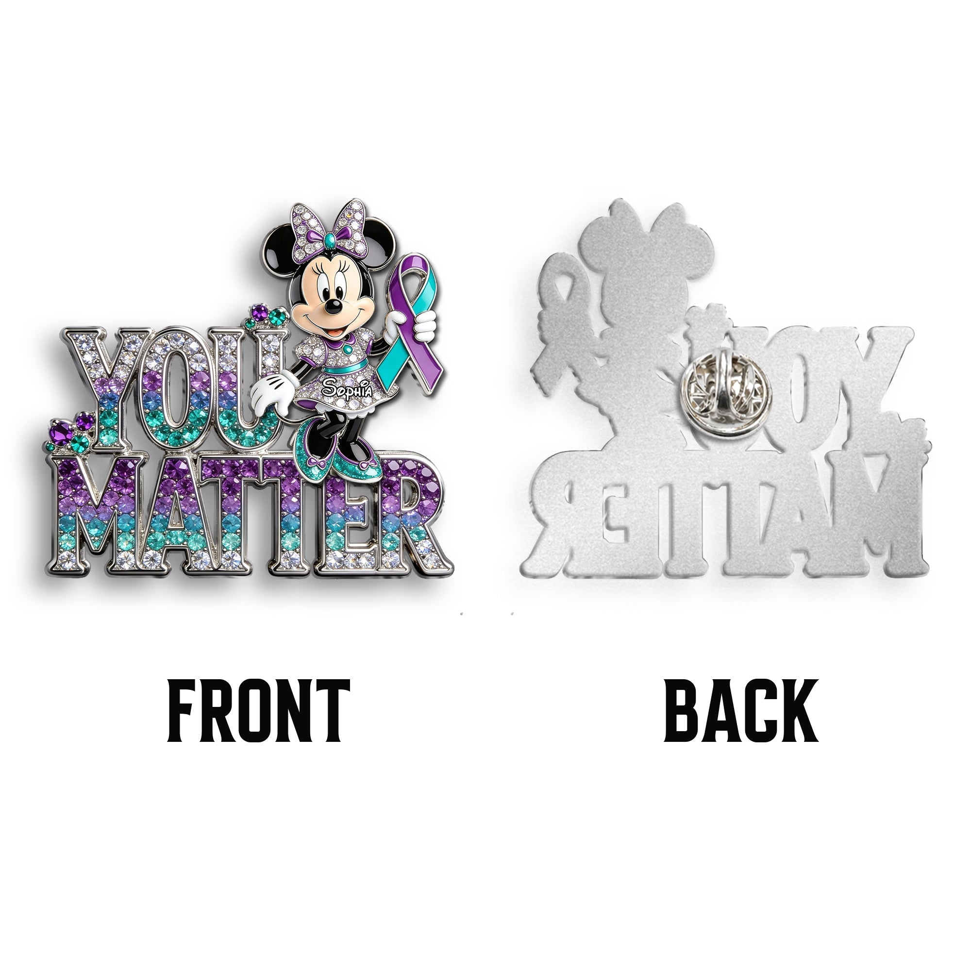 Personalized 3D Embossed Enamel Pin Unique You Matter Accessory 3D Embossed Enamel Pin GradoCreations
