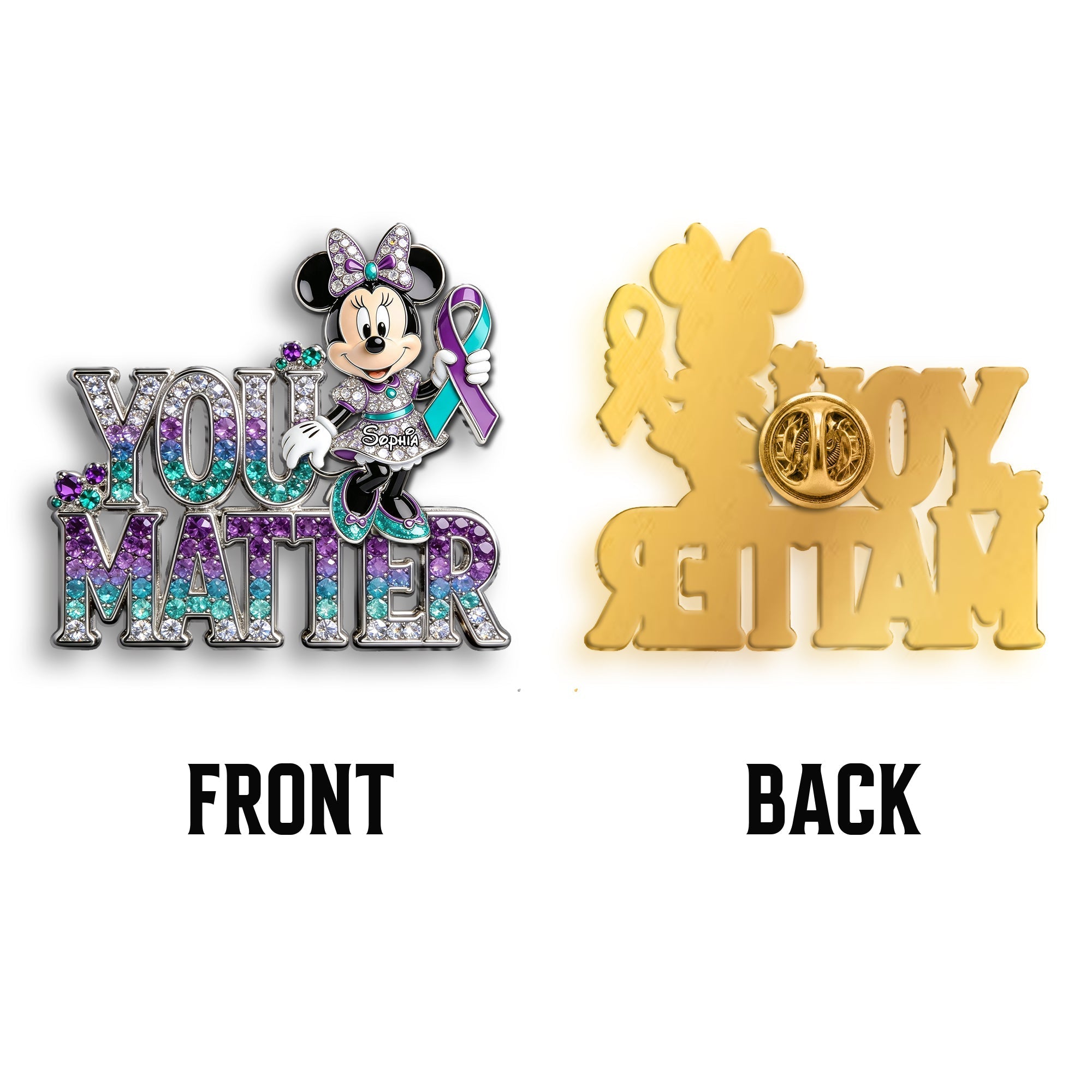Personalized 3D Embossed Enamel Pin Unique You Matter Accessory 3D Embossed Enamel Pin GradoCreations
