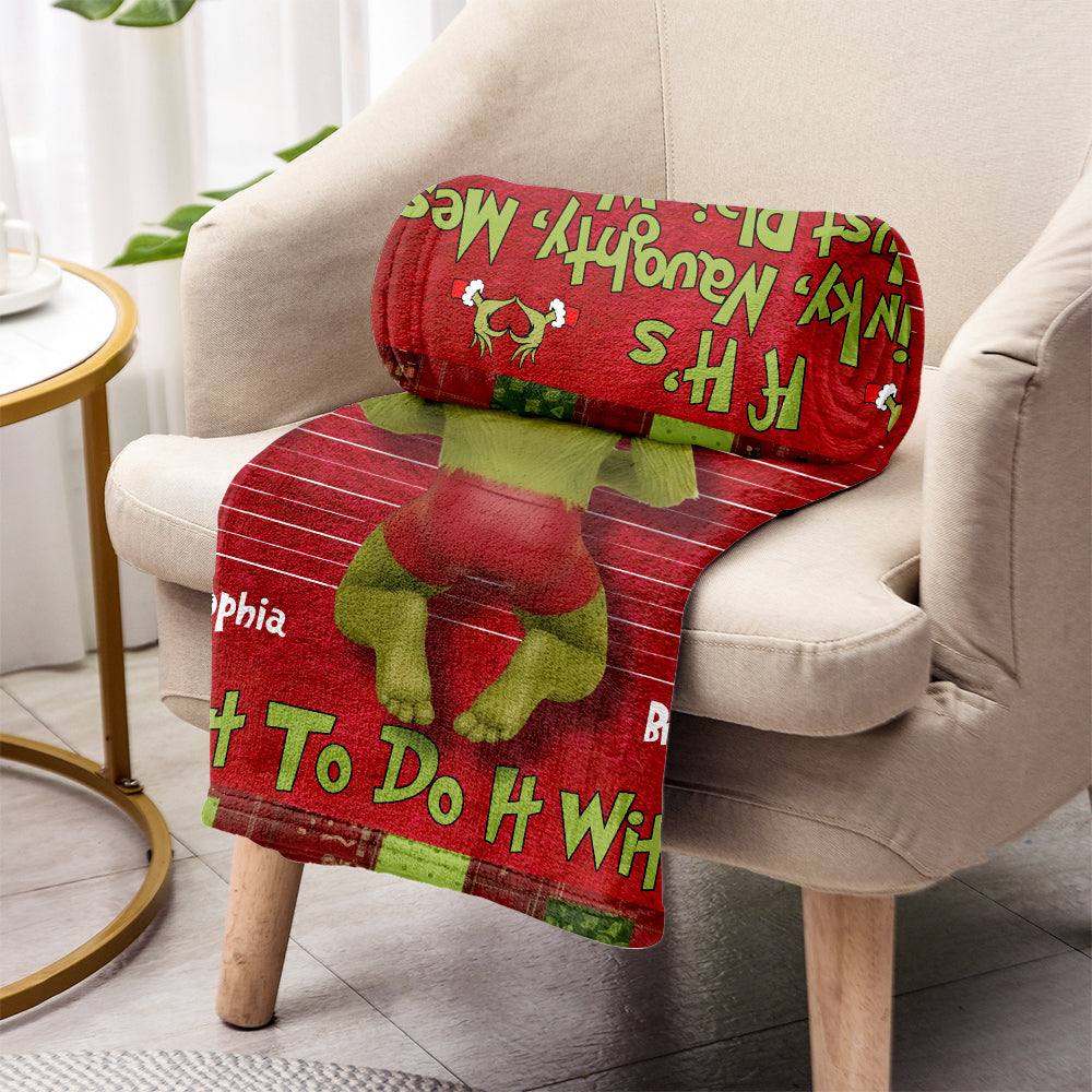 Personalized Christmas Movie Blanket with Couple Design - Custom Holiday Gift Blanket GradoCreations