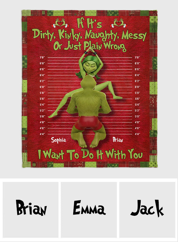 Personalized Christmas Movie Blanket with Couple Design - Custom Holiday Gift Blanket GradoCreations