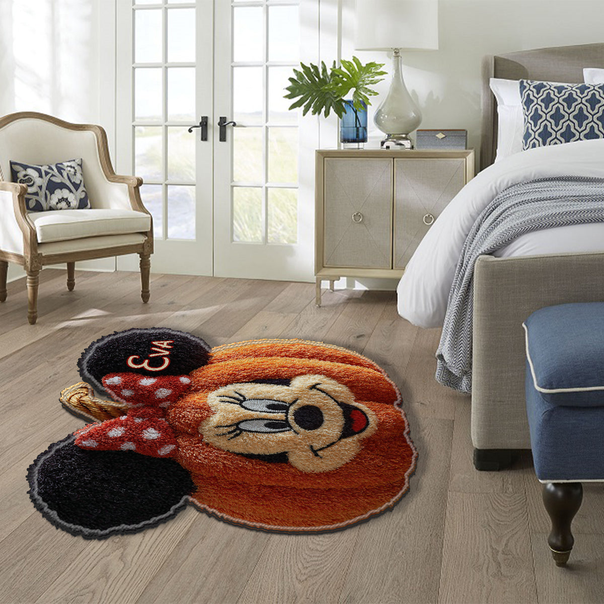 Personalized Pumpkin Mouse Non-Slip Tufted Rug for Kids & Halloween Non-Slip Tufted Rug GradoCreations