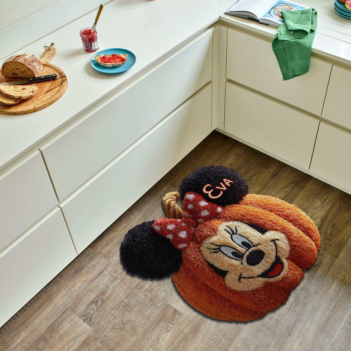 Personalized Pumpkin Tufted Rug Featuring Minnie Mouse Gift for Family Halloween Tufted Rug GradoCreations