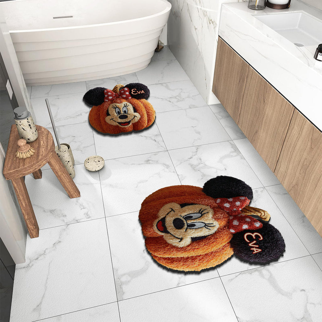 Personalized Pumpkin Mouse Non-Slip Tufted Rug for Kids & Halloween Non-Slip Tufted Rug GradoCreations