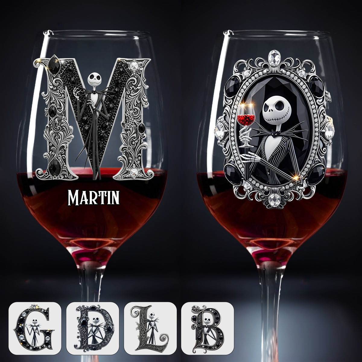 Personalized Nightmare Wine Glass with Long Stem | Custom Name Gift Wine Glass With Long Stem GradoCreations