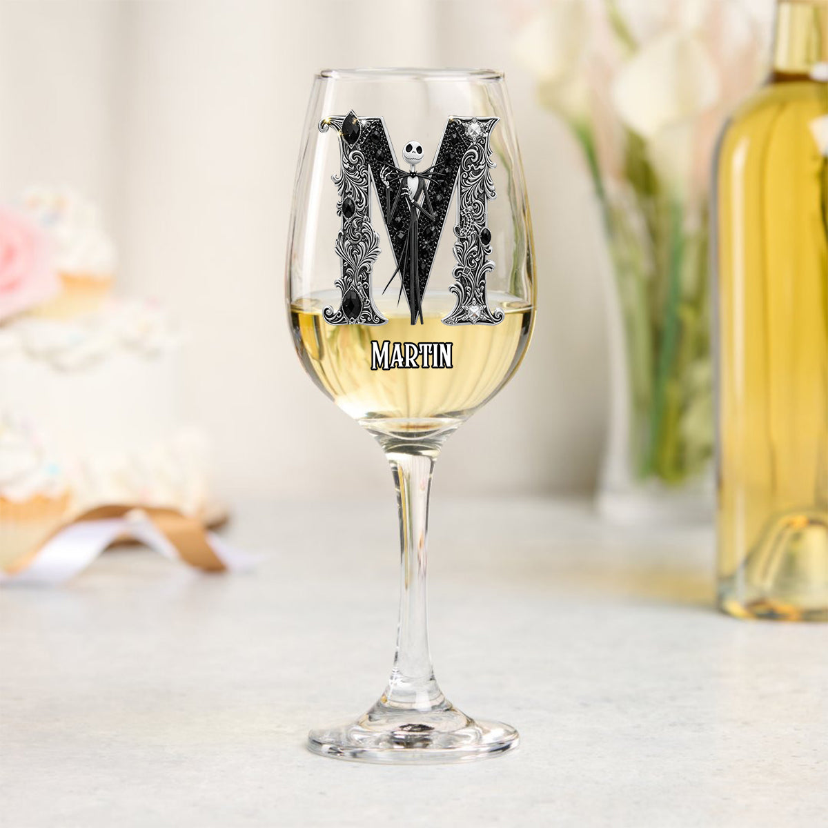 Personalized Nightmare Wine Glass with Long Stem | Custom Name Gift Wine Glass With Long Stem GradoCreations