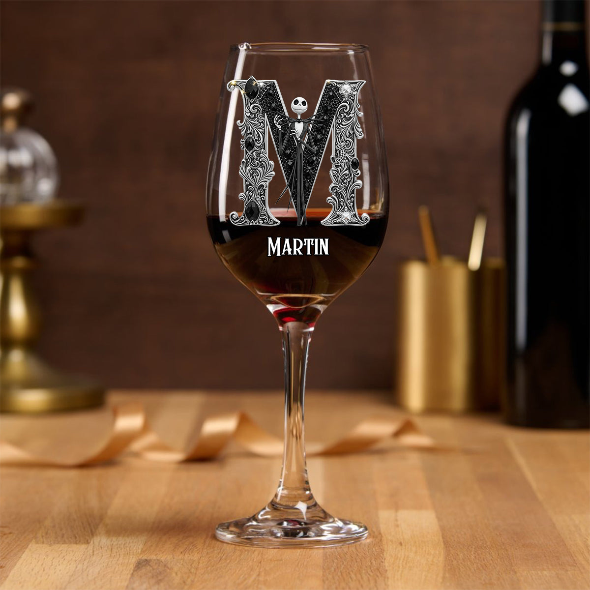Personalized Nightmare Wine Glass with Long Stem | Custom Name Gift Wine Glass With Long Stem GradoCreations
