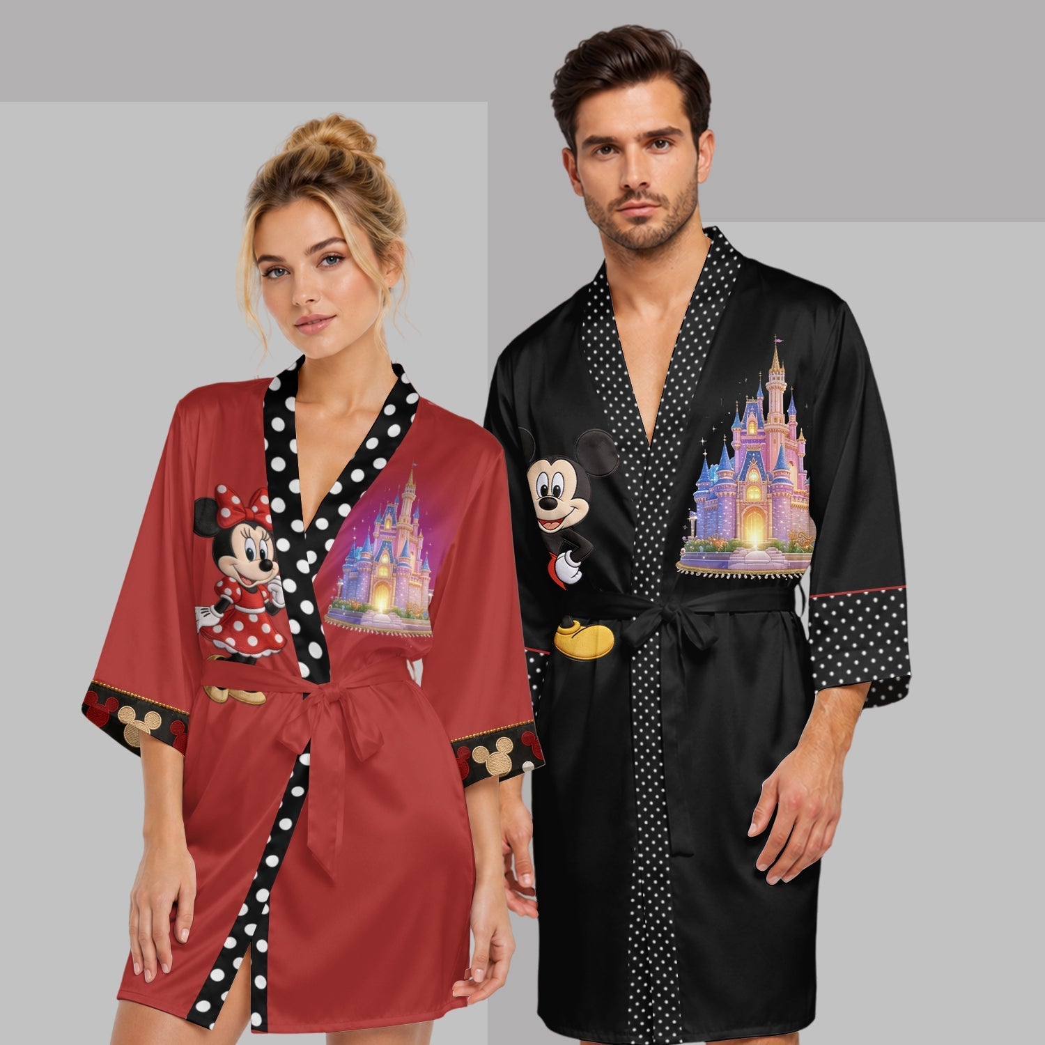 Personalized Satin Robe with Custom Names for Couples Satin Robe GradoCreations