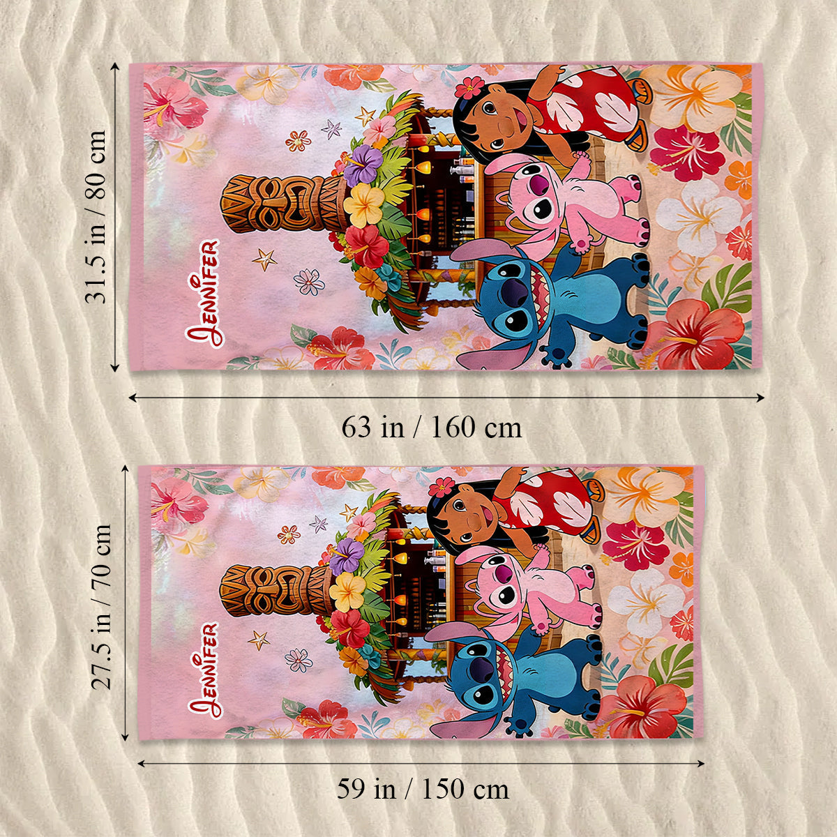 Personalized Quick-dry Beach Towel for Kids with Characters Beach Towel GradoCreations