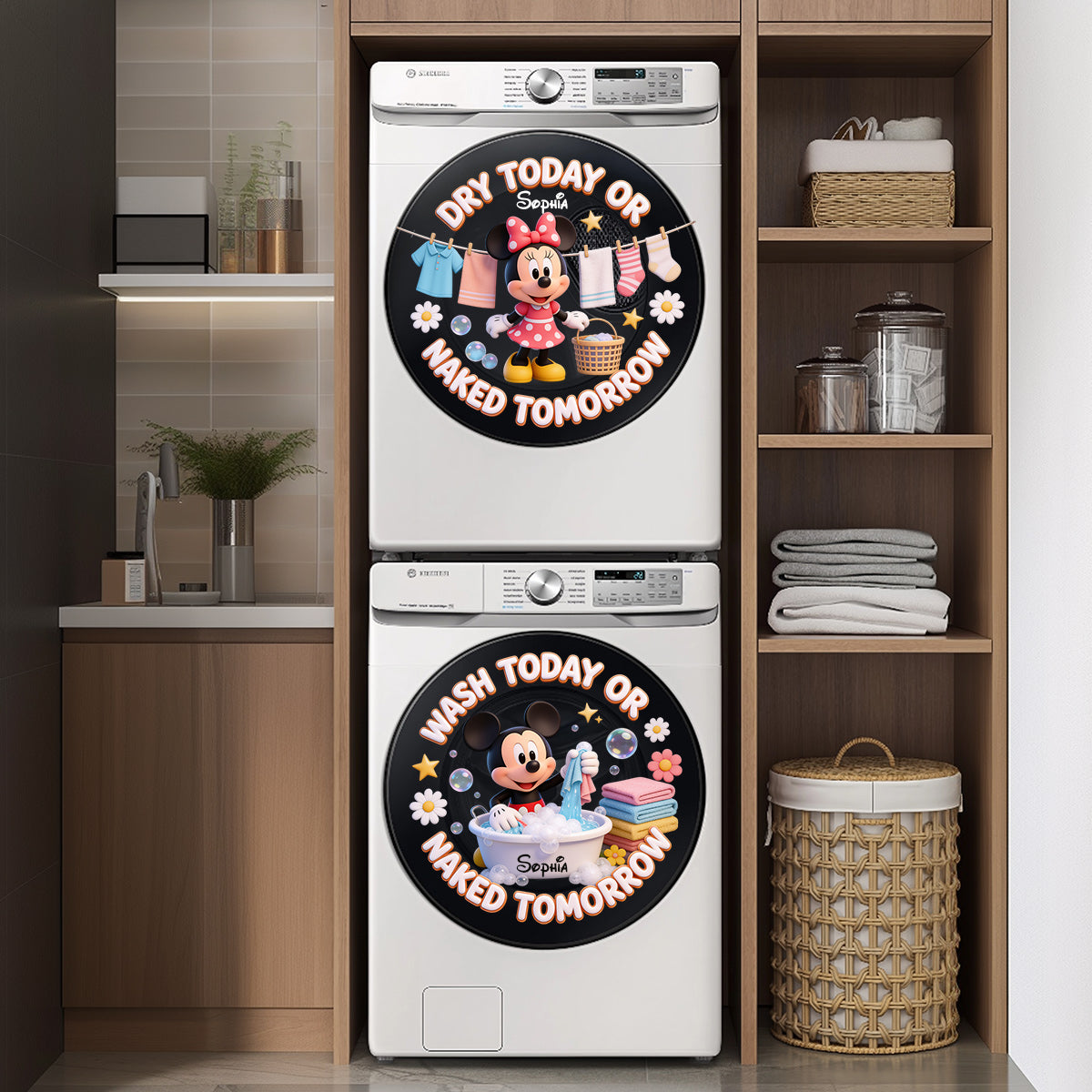 Personalized Mickey Mouse Laundry Decal Custom Name Gift Decal Die Cut GradoCreations