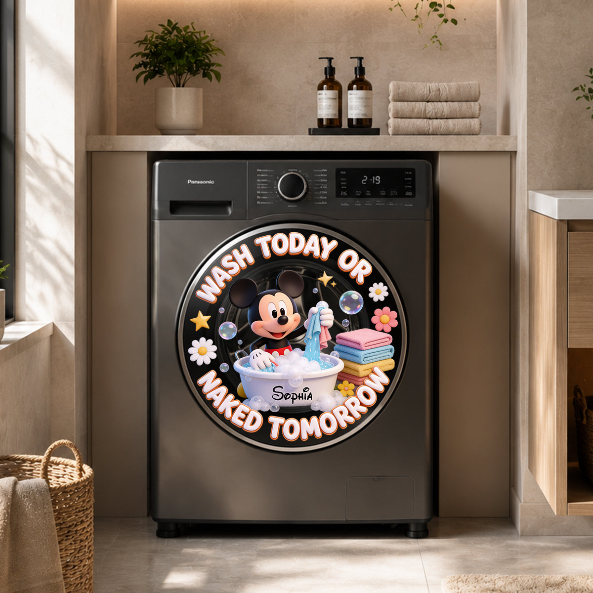 Personalized Mickey Mouse Laundry Decal Custom Name Gift Decal Die Cut GradoCreations