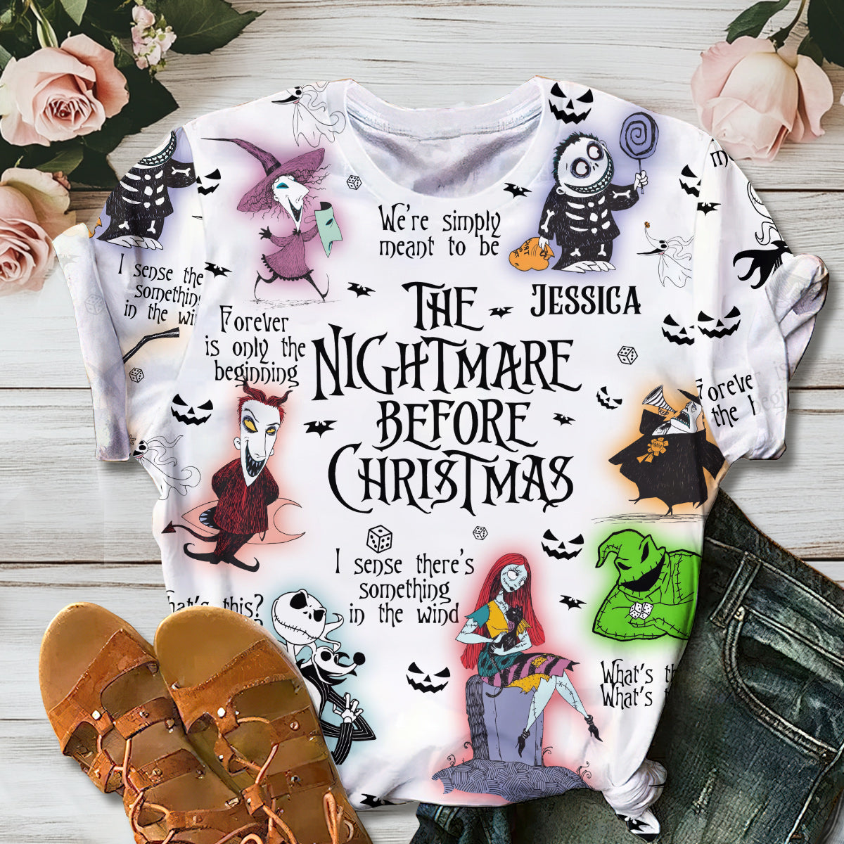Personalized Nightmare Before Christmas All Over Shirt Gift All Over Shirt GradoCreations