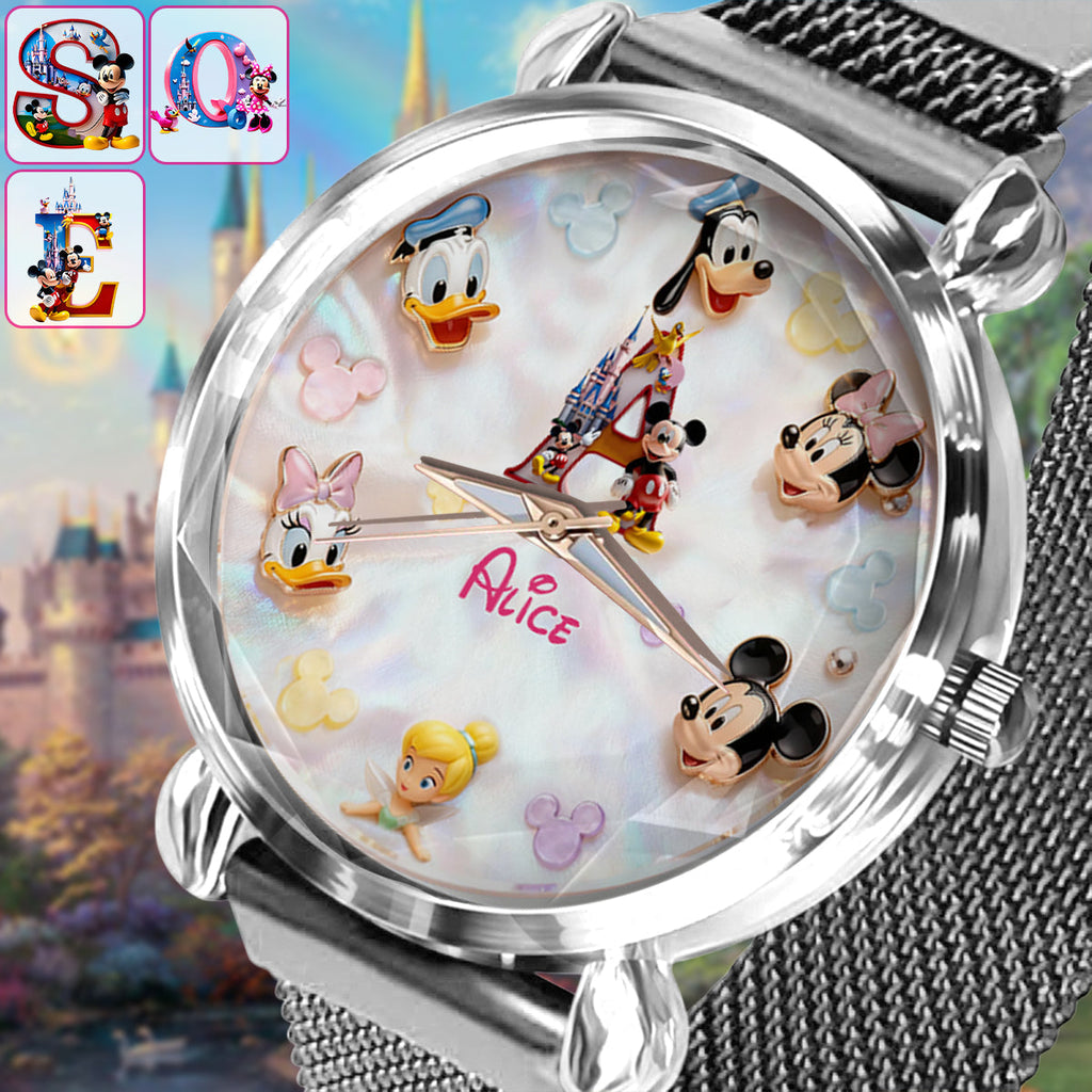 Personalized Disney Character Hand Watch for Women - Custom Name Gift Women Hand Watch GradoCreations
